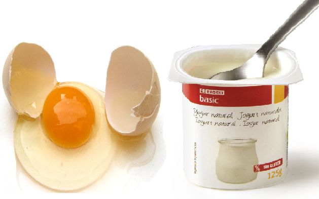 mascarilla huevo yogurt